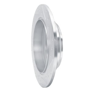 Honda Pilot Brake Rotor (1) - Rear Left - R1 Concepts - Drilled & Slotted - Silver - `16-`25